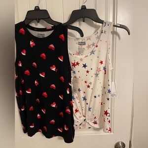 July 4th WOMEN XS TANK‎ TOPS SET OF 2 BY Celebrate Together SUMMER VACATION